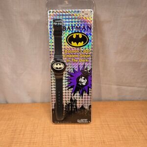 Kids Batman Watch Glows in the Dark Quintel Time Date Calendar Digital Brand New